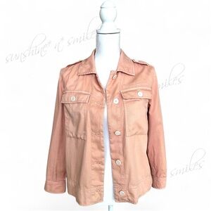 J.Crew JCREW Garment-Dyed PEACH Safari Utility Trapeze-Style Shirt Jacket ~ XXS📌